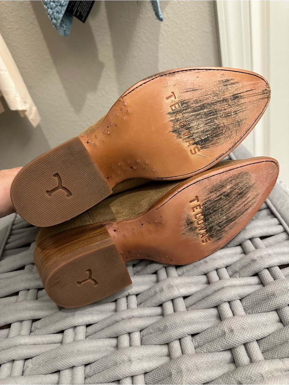Tecovas Taylor Suede Booties in Latte - Picture 13 of 15